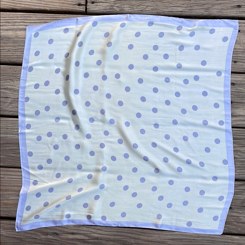 Talbots Polka Dot Scarf Yellow & Gray Polyester 23 x 23